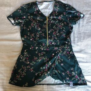 Jaanuu floral green scrub top